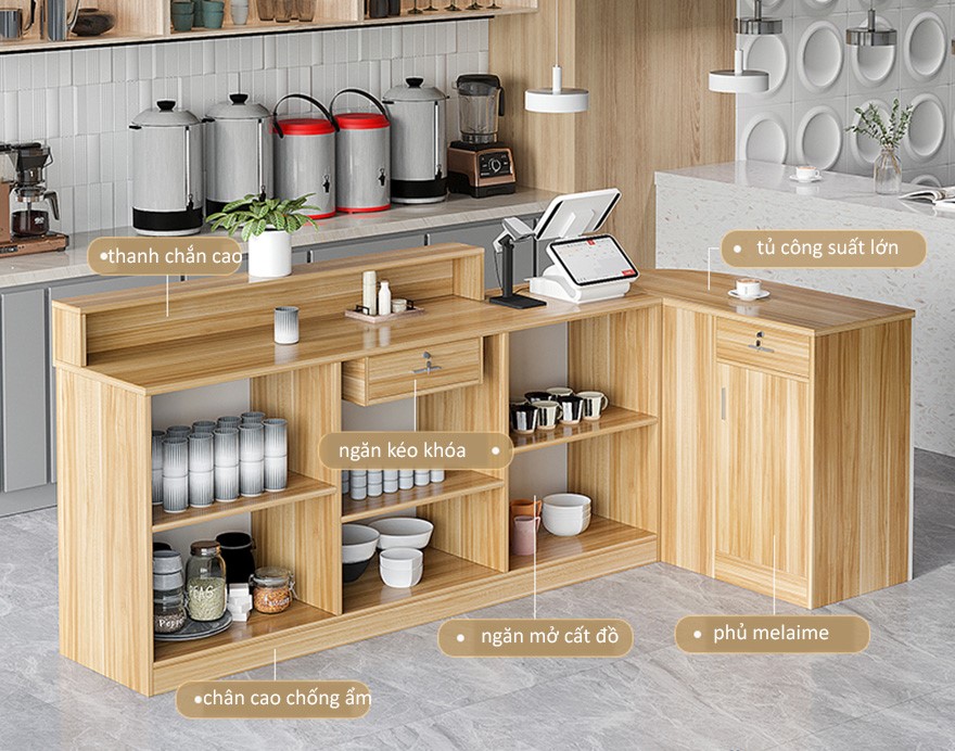 Quầy thanh toán cho cửa hàng quán cafe pt1012