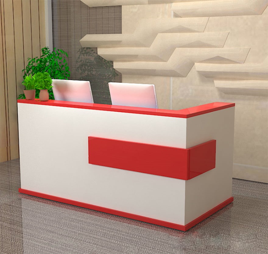 Bàn quầy lễ tân đẹp nhỏ gọn bằng gỗ PT 989