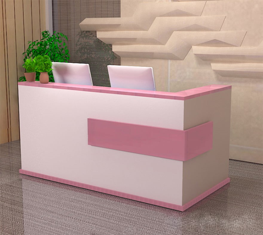 Bàn quầy lễ tân đẹp nhỏ gọn bằng gỗ PT 989