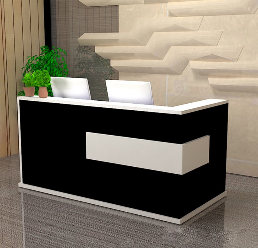 Bàn quầy lễ tân đẹp nhỏ gọn bằng gỗ PT 989