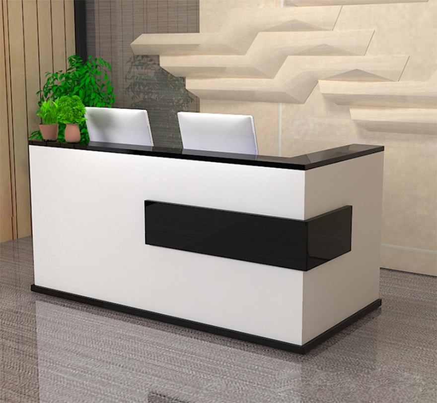 Bàn quầy lễ tân đẹp nhỏ gọn bằng gỗ PT 989