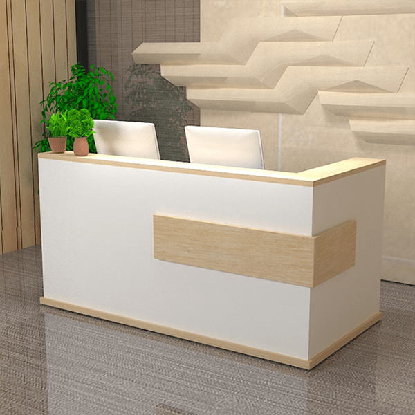 Bàn quầy lễ tân đẹp nhỏ gọn bằng gỗ PT 989