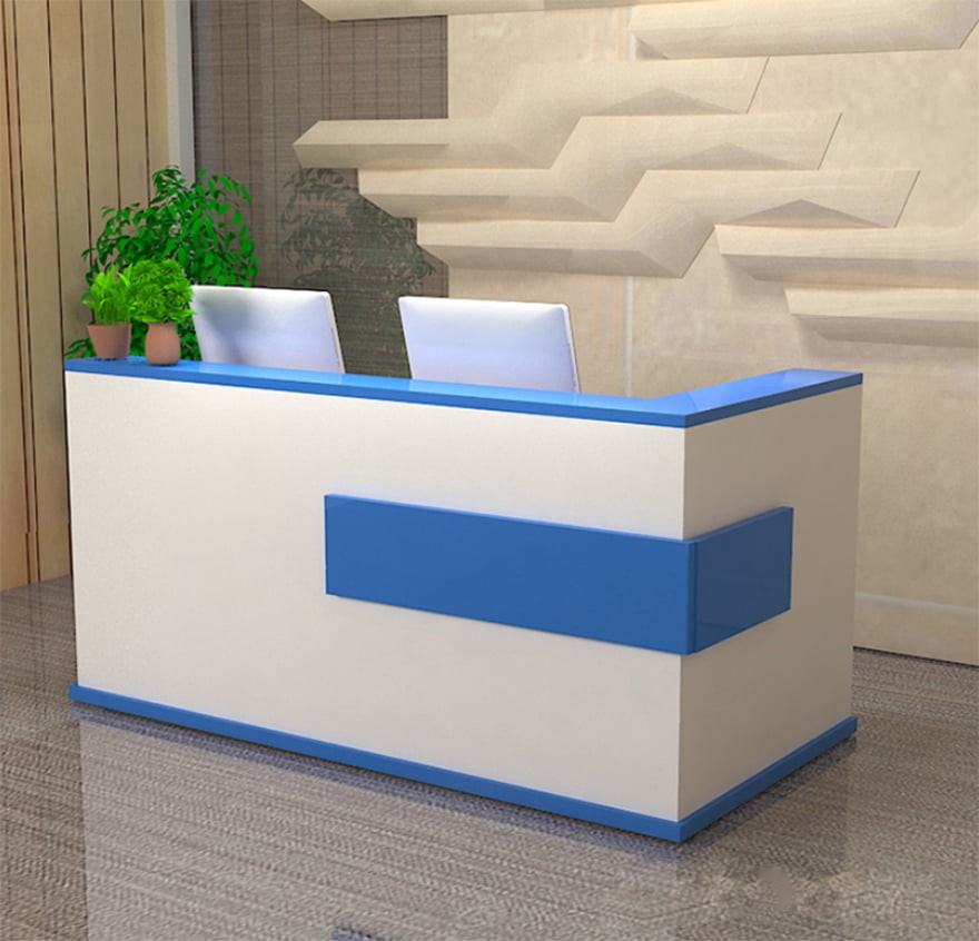 Bàn quầy lễ tân đẹp nhỏ gọn bằng gỗ PT 989