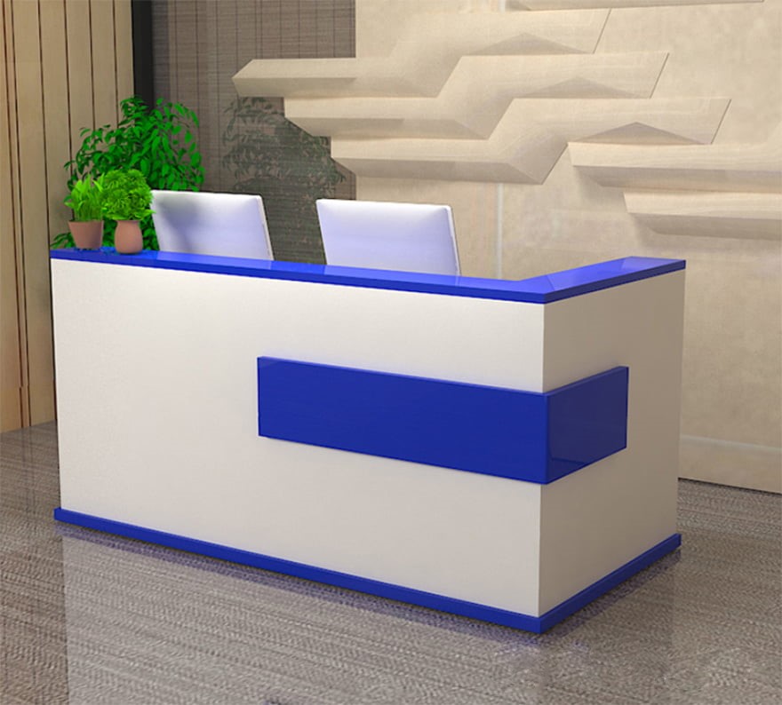 Bàn quầy lễ tân đẹp nhỏ gọn bằng gỗ PT 989