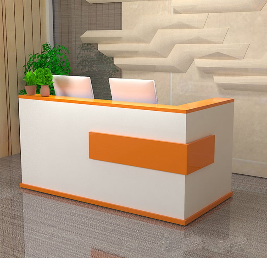 Bàn quầy lễ tân đẹp nhỏ gọn bằng gỗ PT 989