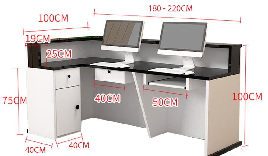 Bàn quầy lễ tân đẹp nhỏ gọn bằng gỗ PT 989