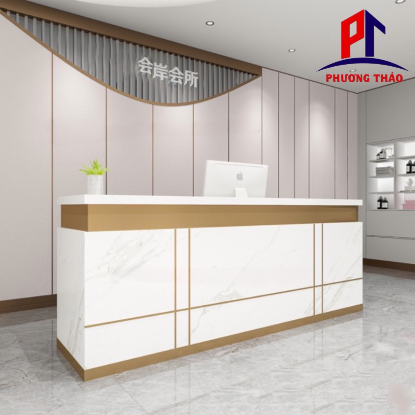 quầy lễ tân thanh lý giá rẻ dài 1m2 PT01