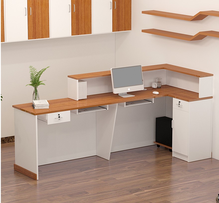 Quầy lễ tân gỗ thiết kế đơn giản PT1019