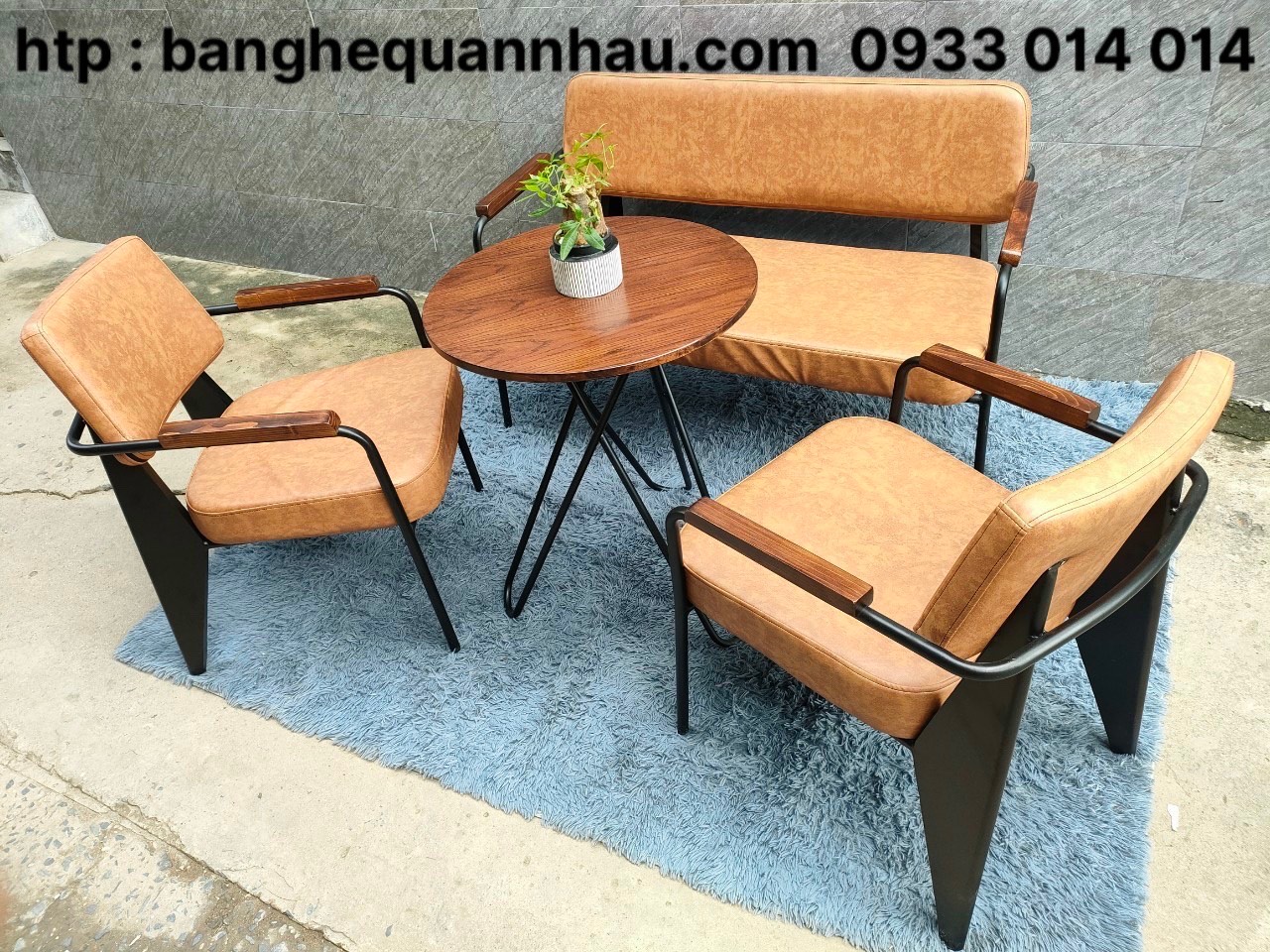 Sofa khung sắt bọc si PT042