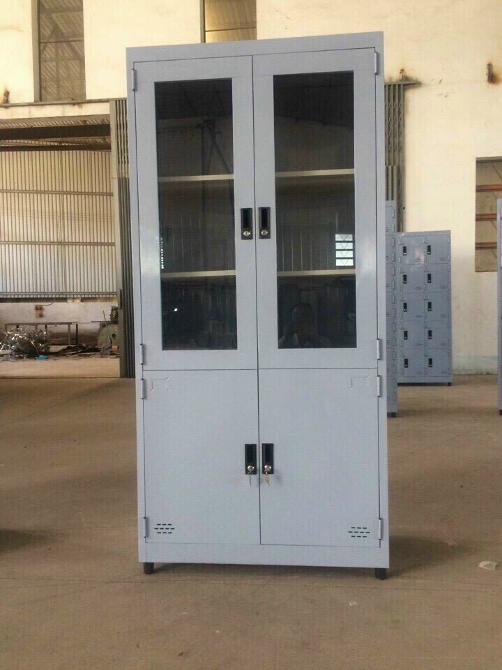 TỦ HỒ SƠ SẮT KÍNH 4 CÁNH MỞ