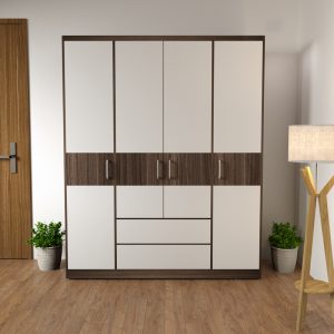 Tủ Quần Áo 4 Cánh Vân Gỗ