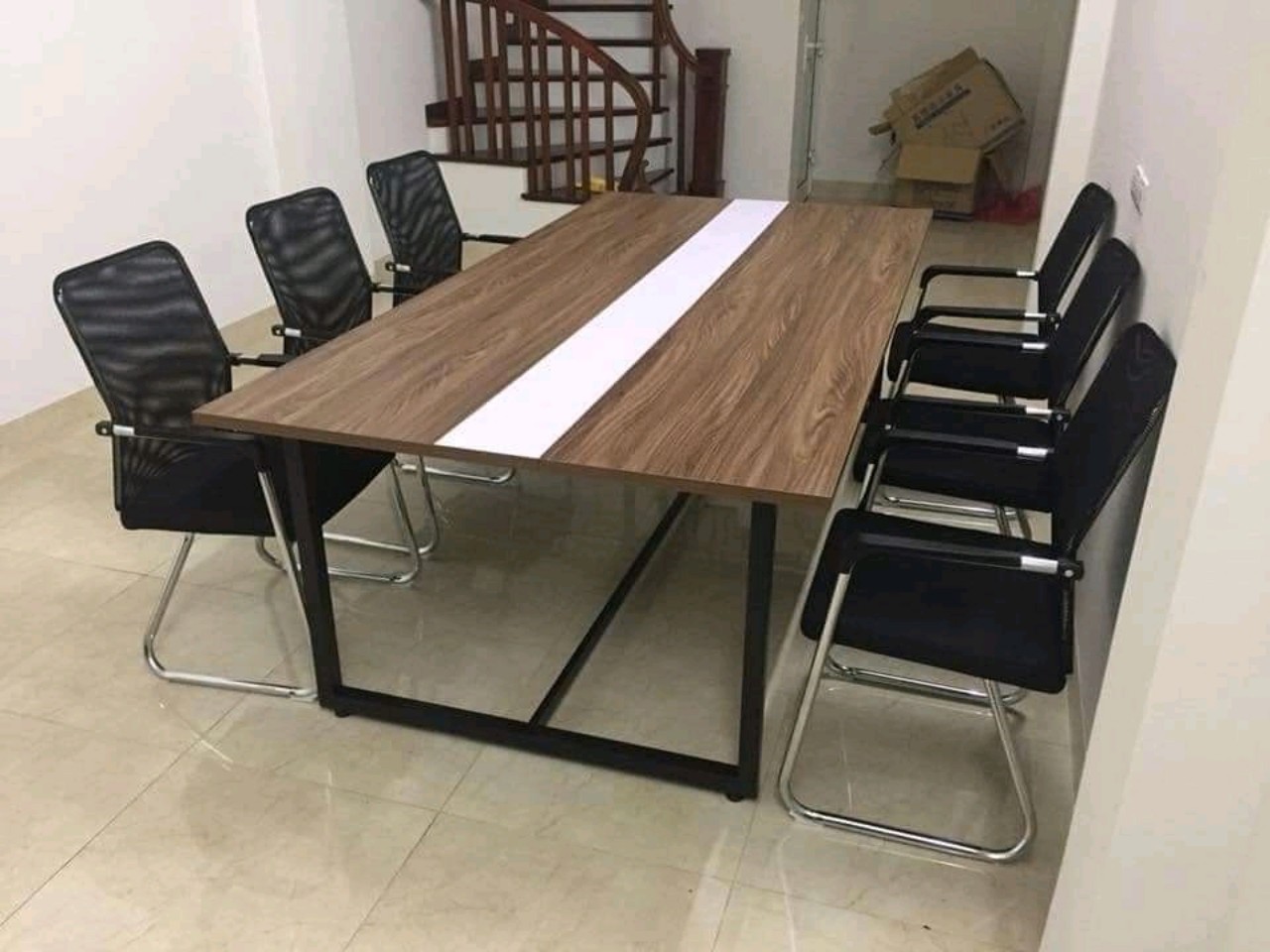 Bàn họp 1m2 x2m4 kèm ghế PT042