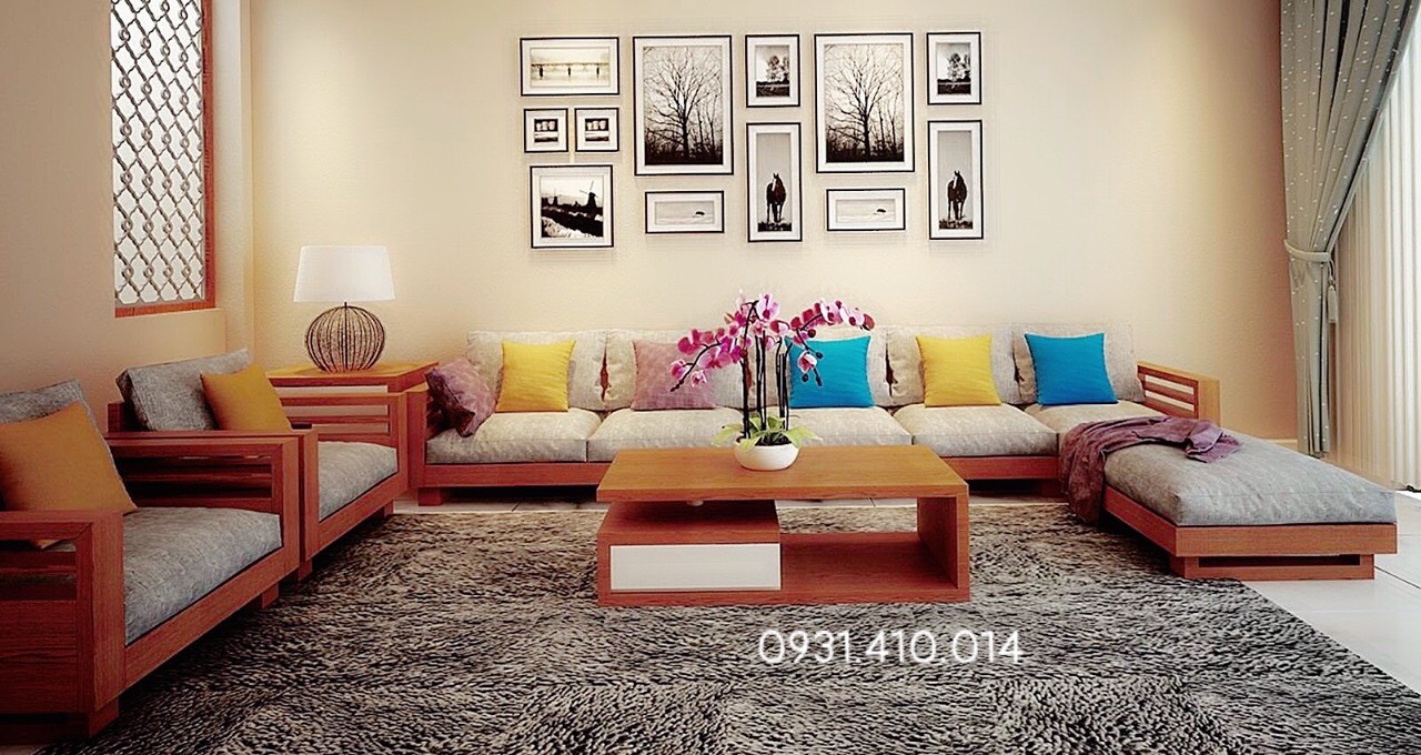 Mẫu sofa chữ U cho phòng khách rộng