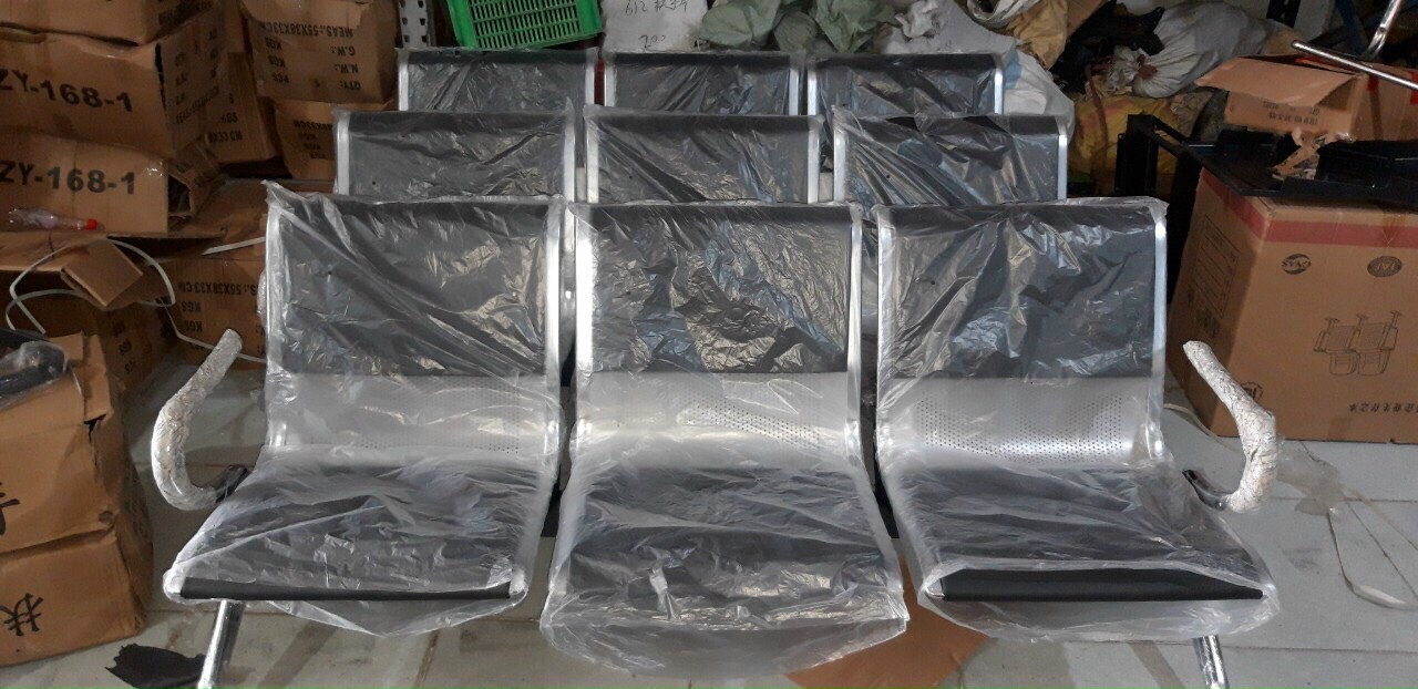 GHẾ BĂNG CHỜ INOX 3 CHỖ BỌC DA PT227