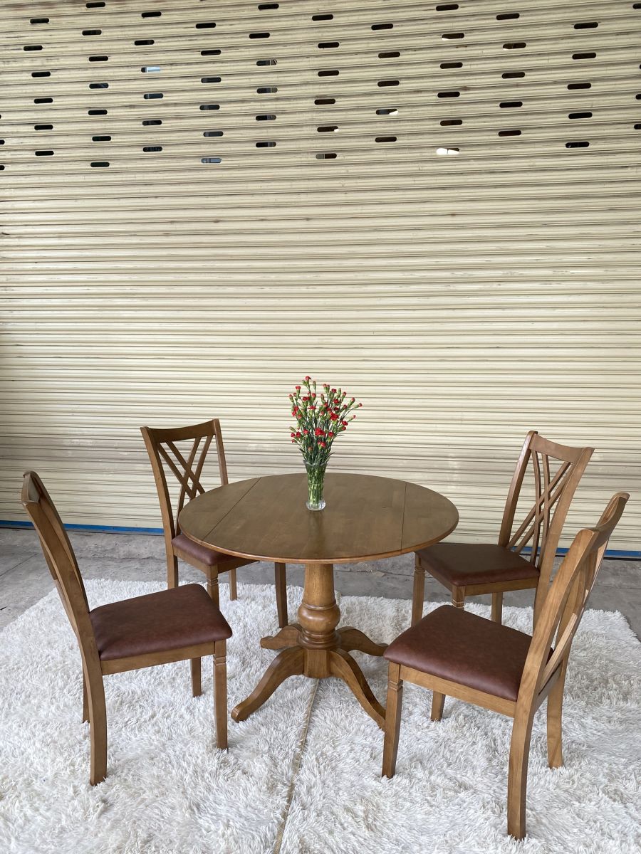 bộ bàn ăn gỗ cao su xếp 3 PT1021