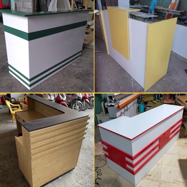 quầy lễ tân gỗ công nghiệp đơn giản PT1026