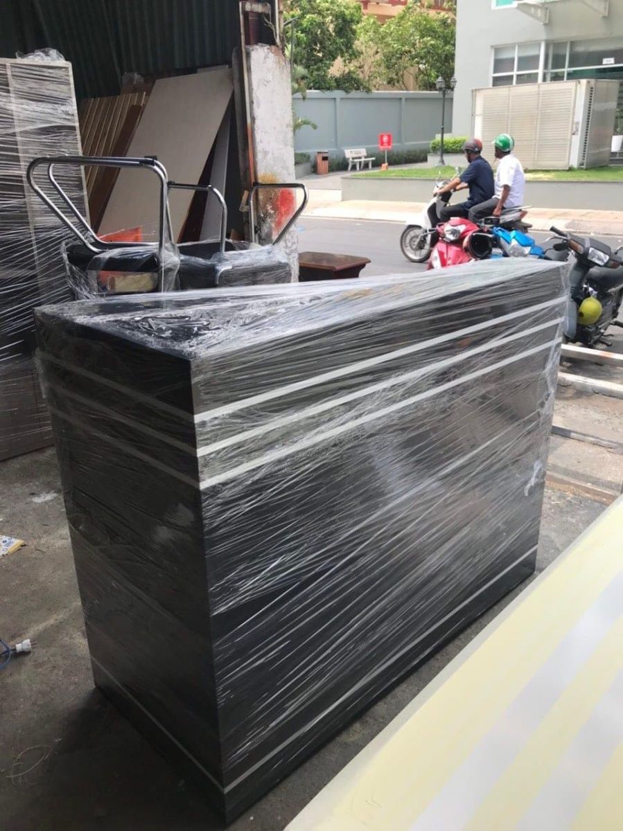 quầy lễ tân gỗ công nghiệp đơn giản PT1033